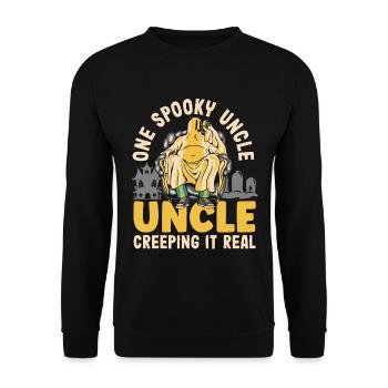 One Spooky Uncle Retro Halloween Costume - Unisex Pullover - Schwarz - Vorne - Alina (178cm) & Michal (187cm)