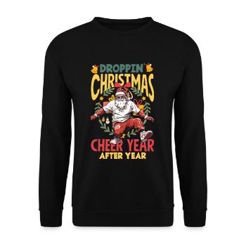 Droppin' Christmas cheer DJ Noël Hip Hop - Sweat-shirt Unisexe - noir - Devant - Alina (178cm) & Michal (187cm)
