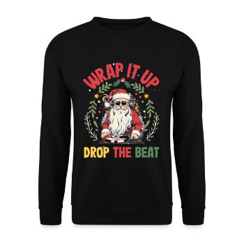 Wrap it up drop the beat DJ Xmas Hip Hop Rapper - Sweat-shirt Unisexe - noir - Devant - Alina (178cm) & Michal (187cm)
