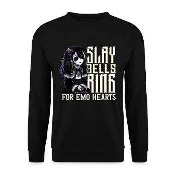 Sonnerie Slay Bells pour Emo Hearts Emocore Esthétique - Sweat-shirt Unisexe - noir - Devant - Alina (178cm) & Michal (187cm)