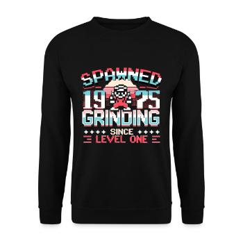 Engendré en 1975 Grinding depuis Level One Funny Gamer - Sweat-shirt Unisexe - noir - Devant - Alina (178cm) & Michal (187cm)