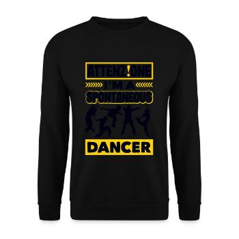 Attenzione I'm A Spontaneous Dancer - Unisex Sweatshirt - black - Front - Alina (178cm) & Michal (187cm)