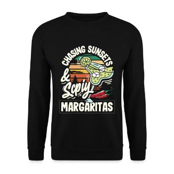Attenzione Spicy Margarita Cocktail Lover's - Unisex Pullover - Schwarz - Vorne - Alina (178cm) & Michal (187cm)