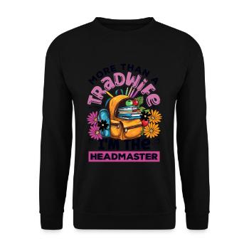 Classic Homeschool Mom Tradwife Homeschooling - Unisex Sweatshirt - black - Front - Alina (178cm) & Michal (187cm)