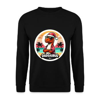 Holiday Dadsaurus Family Matching Xmas Christmas - Unisex Sweatshirt - black - Front - Alina (178cm) & Michal (187cm)