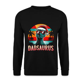 Holiday Dadsaurus Family Matching Xmas Christmas - Unisex Sweatshirt - black - Front - Alina (178cm) & Michal (187cm)