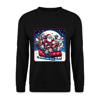 Des chiens pour tous Des chiens festifs pour tous - Sweat-shirt Unisexe - noir - Devant - Alina (178cm) & Michal (187cm)