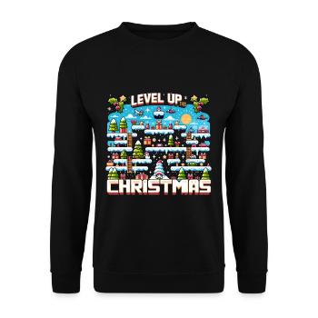 Passez au niveau supérieur en ce Noël Gamer Controller Holiday - Sweat-shirt Unisexe - noir - Devant - Alina (178cm) & Michal (187cm)