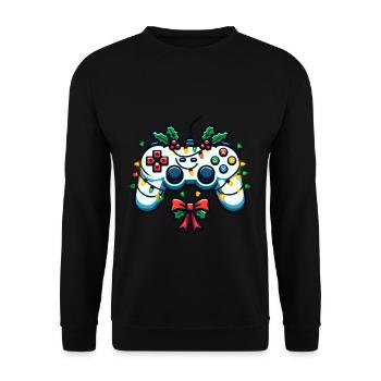 Festive Gamer Controller Holiday Gaming - Unisex Pullover - Schwarz - Vorne - Alina (178cm) & Michal (187cm)