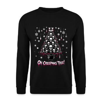 Oh Creepmas Tree Creepy Festive Goth Emo Horror - Unisex Pullover - Schwarz - Vorne - Alina (178cm) & Michal (187cm)