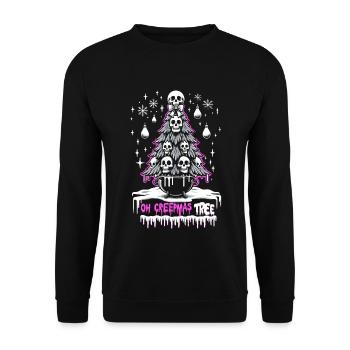 Oh Creepmas Tree Creepy Festive Goth Emo Horror - Unisex Pullover - Schwarz - Vorne - Alina (178cm) & Michal (187cm)