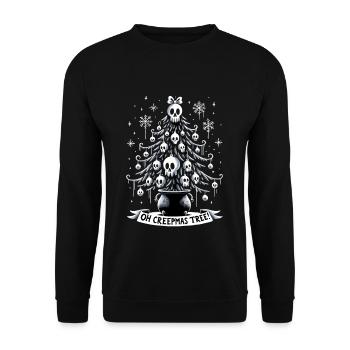 Oh Creepmas Tree Creepy Festive Goth Emo Horror - Unisex Pullover - Schwarz - Vorne - Alina (178cm) & Michal (187cm)