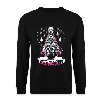 Oh Creepmas Tree Creepy Festive Goth Emo Horror - Unisex Pullover - Schwarz - Vorne - Alina (178cm) & Michal (187cm)