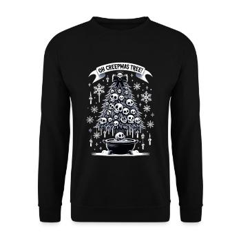 Oh Creepmas Tree Creepy Festive Goth Emo Horror - Unisex Pullover - Schwarz - Vorne - Alina (178cm) & Michal (187cm)