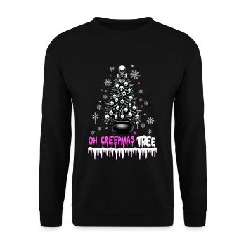 Oh Creepmas Tree Creepy Festive Goth Emo Horror - Unisex Pullover - Schwarz - Vorne - Alina (178cm) & Michal (187cm)