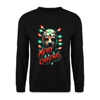 Merry Christmas Festive Slasher Candy Cane Menace - Unisex Sweatshirt - black - Front - Alina (178cm) & Michal (187cm)