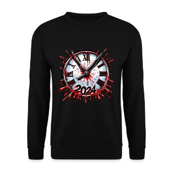 Blood Splatter Clock 80s Slasher Horror New - Unisex Sweatshirt - black - Front - Alina (178cm) & Michal (187cm)