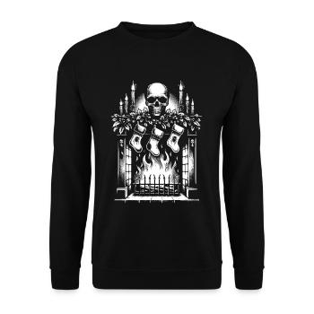Gothic Fireplace - Unisex Pullover - Schwarz - Vorne - Alina (178cm) & Michal (187cm)