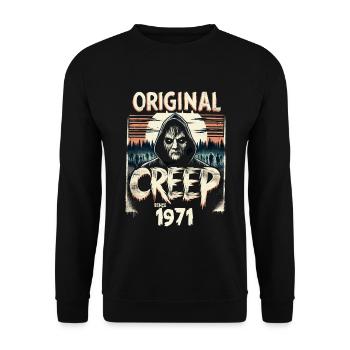 Vintage Creep Since 1971 - Retro Horror Birthday - Unisex Pullover - Schwarz - Vorne - Alina (178cm) & Michal (187cm)