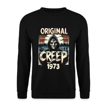 Vintage Creep depuis 1973 - anniversaire d’horreur rétro - Sweat-shirt Unisexe - noir - Devant - Alina (178cm) & Michal (187cm)
