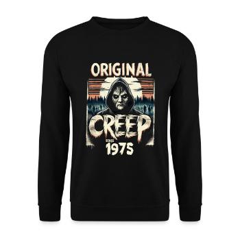 Vintage Creep depuis 1975 - anniversaire d’horreur rétro - Sweat-shirt Unisexe - noir - Devant - Alina (178cm) & Michal (187cm)