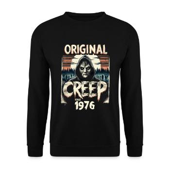 Vintage Creep depuis 1976 - anniversaire d’horreur rétro - Sweat-shirt Unisexe - noir - Devant - Alina (178cm) & Michal (187cm)