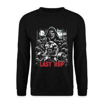 Last Rep 80s Slasher Bodybuilding - Unisex Pullover - Schwarz - Vorne - Alina (178cm) & Michal (187cm)