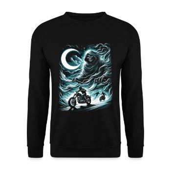 Mystic Moonlight Chase: Slasher on the Prowl - Unisex Pullover - Schwarz - Vorne - Alina (178cm) & Michal (187cm)