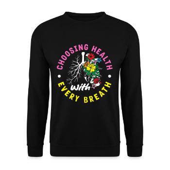Choosing Health with Every Breath Inspirational - Unisex Pullover - Schwarz - Vorne - Alina (178cm) & Michal (187cm)
