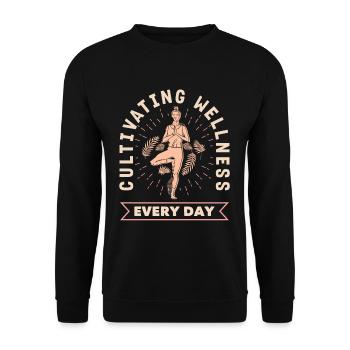 Cultiver le bien-être au quotidien Yoga inspirant - Sweat-shirt Unisexe - noir - Devant - Alina (178cm) & Michal (187cm)