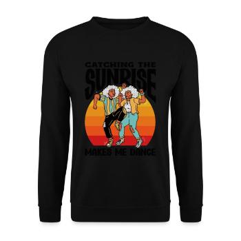 Catching the Sunrise Joyful - Unisex Pullover - Schwarz - Vorne - Alina (178cm) & Michal (187cm)