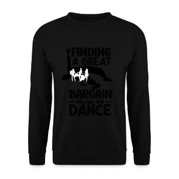 Makes Me Dance Thrifty Shopper's - Unisex Sweatshirt - black - Front - Alina (178cm) & Michal (187cm)
