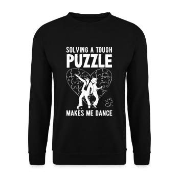 Celebrating Tough Puzzle Victories - Unisex Sweatshirt - black - Front - Alina (178cm) & Michal (187cm)