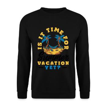 Is it Time Yet? Holiday Enthusiast - Unisex Pullover - Schwarz - Vorne - Alina (178cm) & Michal (187cm)