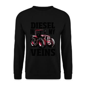 Tracteur Diesel dans mes veines - Sweat-shirt Unisexe - noir - Devant - Alina (178cm) & Michal (187cm)