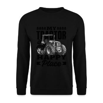 Mon tracteur est mon endroit de bonheur - Sweat-shirt Unisexe - noir - Devant - Alina (178cm) & Michal (187cm)