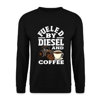 Alimenté par un tracteur diesel et à café - Sweat-shirt Unisexe - noir - Devant - Alina (178cm) & Michal (187cm)