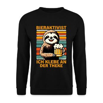 L’activiste de la bière pour laquelle je suis collé au bar - Sweat-shirt Unisexe - noir - Devant - Alina (178cm) & Michal (187cm)
