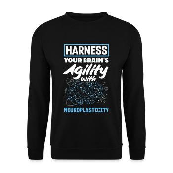 Unlock Your Brain's Potential Neuroplasticity - Unisex Pullover - Schwarz - Vorne - Alina (178cm) & Michal (187cm)