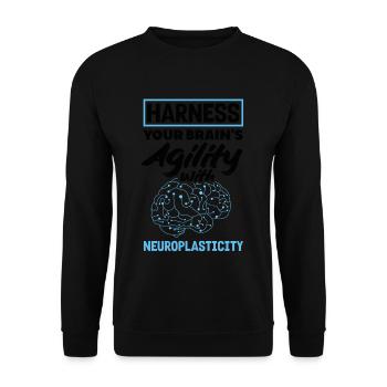Unlock Your Brain's Potential Neuroplasticity - Unisex Pullover - Schwarz - Vorne - Alina (178cm) & Michal (187cm)