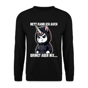 Je peux aussi être un amoureux sarcastique des licornes - Sweat-shirt Unisexe - noir - Devant - Alina (178cm) & Michal (187cm)
