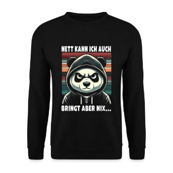 Sympa, je peux aussi être un amoureux sarcastique des pandas - Sweat-shirt Unisexe - noir - Devant - Alina (178cm) & Michal (187cm)