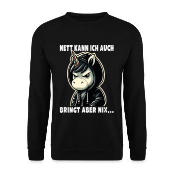 Je peux aussi être un amoureux sarcastique des licornes - Sweat-shirt Unisexe - noir - Devant - Alina (178cm) & Michal (187cm)