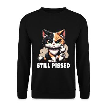 Silent Pissed Sarcastic Cat Lover - Unisex Sweatshirt - black - Front - Alina (178cm) & Michal (187cm)