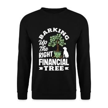 Aboier le bon arbre financier Sens de l’argent - Sweat-shirt Unisexe - noir - Devant - Alina (178cm) & Michal (187cm)