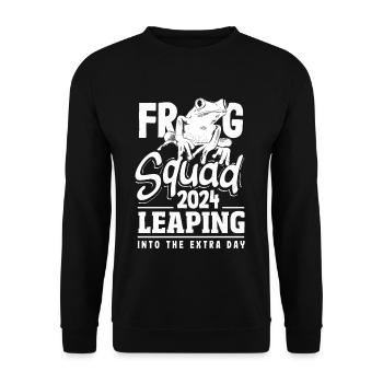 Frog Squad 2024 Leaping Into The Extra Day - Unisex Sweatshirt - black - Front - Alina (178cm) & Michal (187cm)