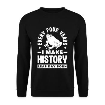 Créateur d’histoire né tous les quatre ans - Sweat-shirt Unisexe - noir - Devant - Alina (178cm) & Michal (187cm)