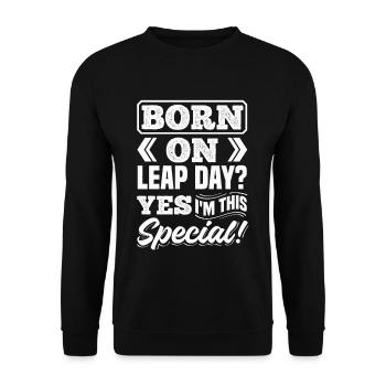 Born on Leap Day? Yes, I'm This Special Birthday - Unisex Sweatshirt - black - Front - Alina (178cm) & Michal (187cm)