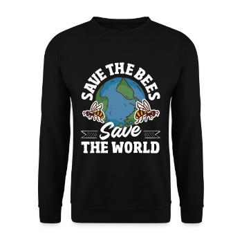 Beekeeper Heartbeat Honeycomb Love Pollination - Unisex Sweatshirt - black - Front - Alina (178cm) & Michal (187cm)