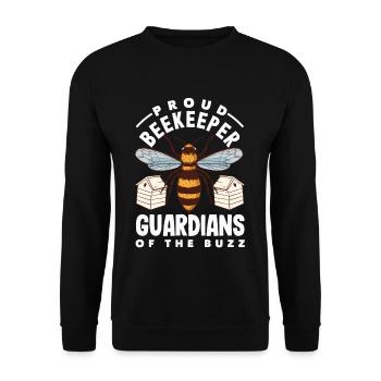 Beekeeper Heartbeat Honeycomb Love Pollination - Unisex Sweatshirt - black - Front - Alina (178cm) & Michal (187cm)